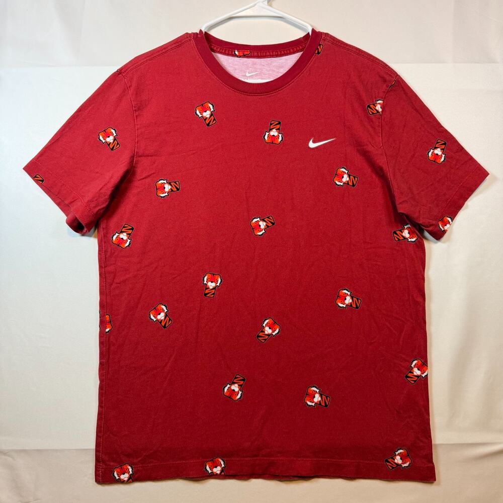Nike Tiger Woods TW Frank Allover Print Men's Golf T Shirt Red Size Medium
